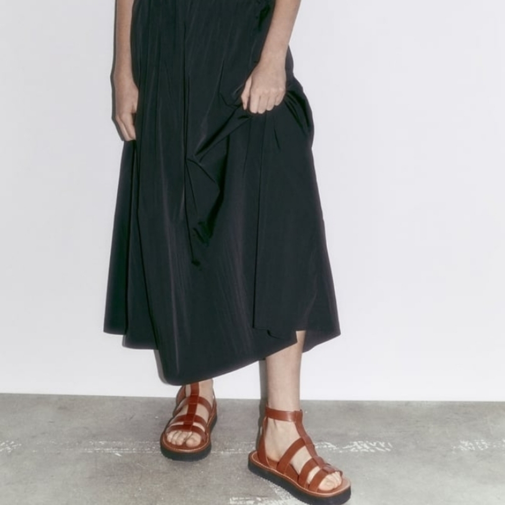 Zara Leather Fisherman Sandals Sz-10